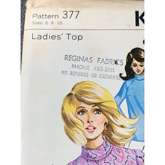 Kwik Sew Misses Top Sewing Pattern sz 6-10 377 - uncut - Picture 7 of 10